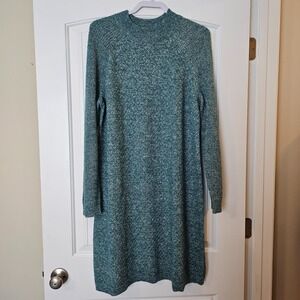 NWT Women's Talbots Scallop Stitch Sweater Shift Dress Mock Neck Size XL